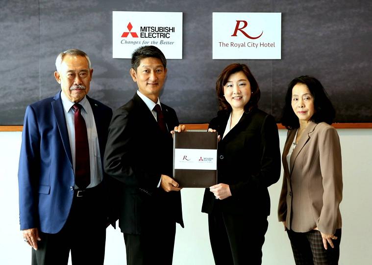 มิตซูบิชิ เอลเลเวเตอร์จับมือโรงแรมรอยัลซิตี้ลงนามติดตั้งลิฟต์โดยสารมิตซูบิชิ