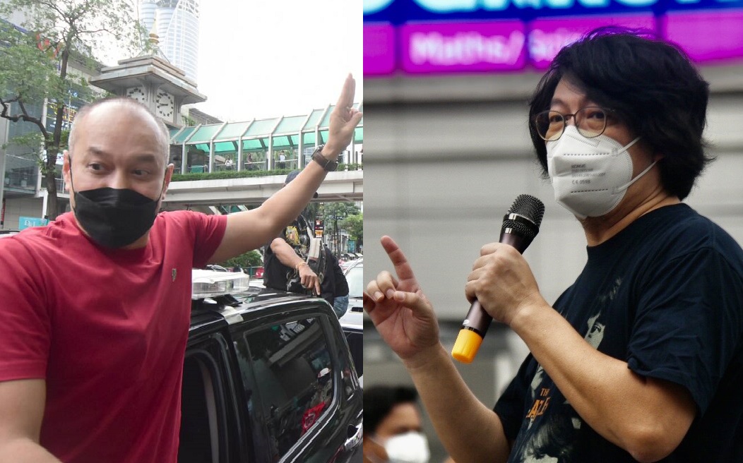 ณัฐวุฒิ-บก.ลายจุด มาตามนัดแยกอโศกรวมตัวขับไล่ 'บิ๊กตู่'