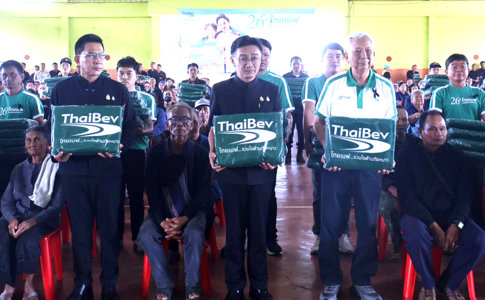 ไทยเบฟมอบผ้าห่มกันหนาว 12,000 ผืน ช่วยชาวยโสธร ฝ่าภัยหนาวปีที่ 26