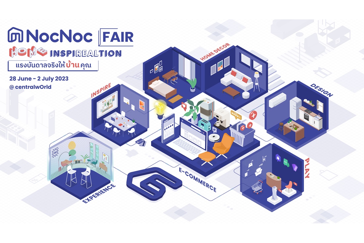 “NocNoc Fair” พื้นที่แรงบันดาลจริงในการแต่งบ้านใจกลางเมือง 28 มิ.ย.-2 ก.ค.66 ที่ชั้น 1 CentralwOrld             
