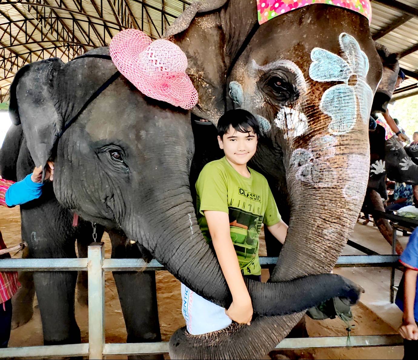วันครอบครัว ผู้ปกครองนำลูกหลานเที่ยวชมการแสดงความน่ารักของช้าง ที่หมู่บ้านช้างใหญ่ที่สุดในโลกอย่างคึกคัก 
