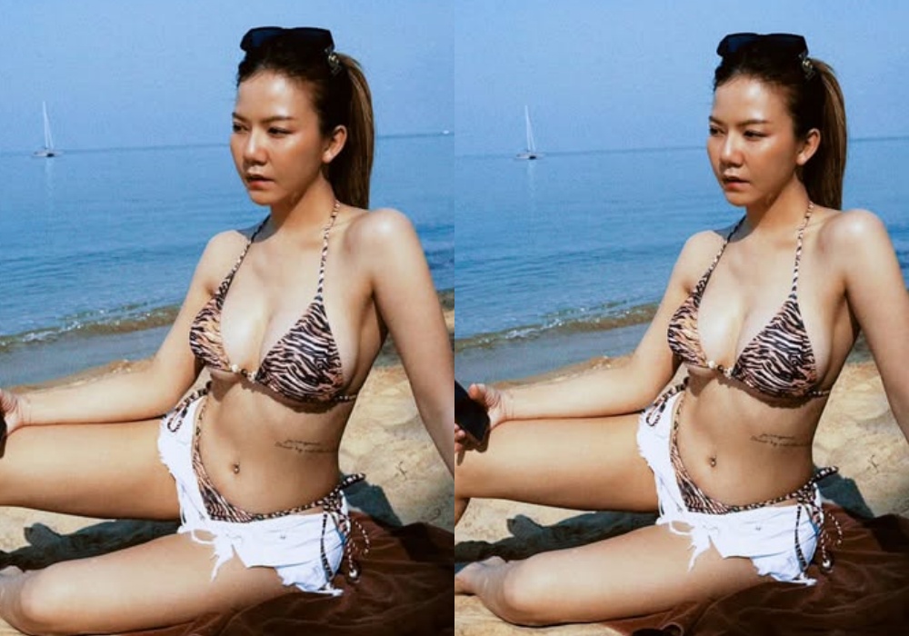 "จ๊ะ นงผณี" ฟาดความแซ่บผ่านบิกินีลายเสือตัวจิ๋ว โพสท่าเซ็กซี่ริมทะเล 
