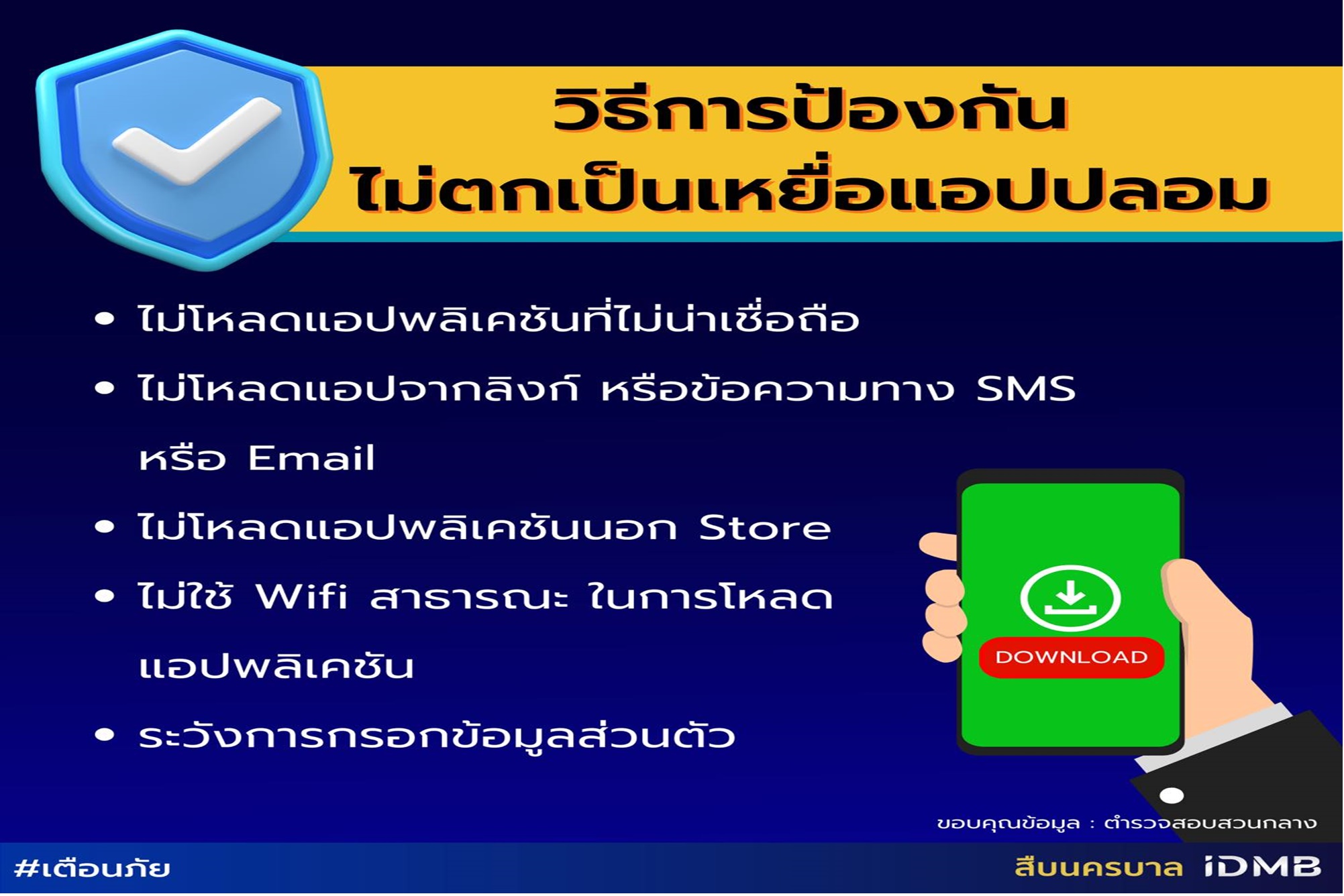 รีบดูเลย! "สืบนครบาล" แนะวิธีการป้องกันไม่ตกเป็นเหยื่อ "แอปปลอม"