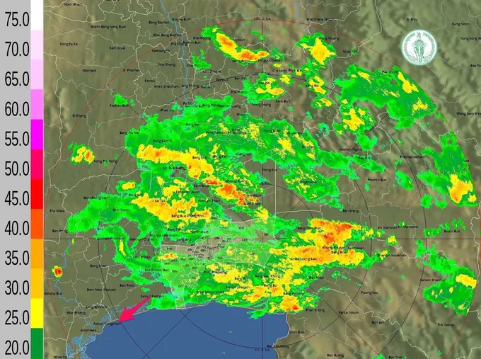 เติมมาอีก!! ฝนตกขยายตัวเพิ่มขึ้นเคลื่อนตัวทิศตะวันตกเฉียงใต้ หลักสี่ยังหนัก 77.7 มม.