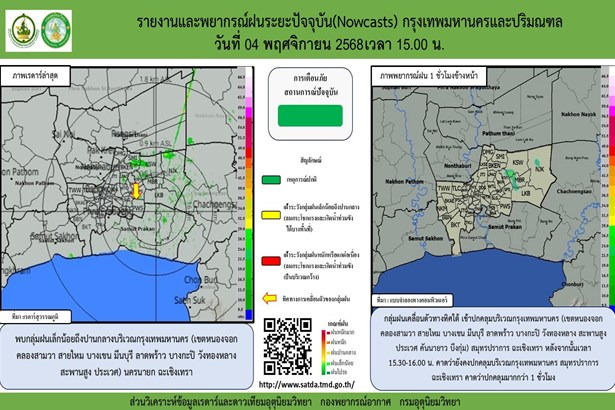 พกร่มด่วน! กรมอุตุฯ เตือนกลุ่มฝนปกคลุม “กรุงเทพฯ-ปริมณฑล” เย็นนี้