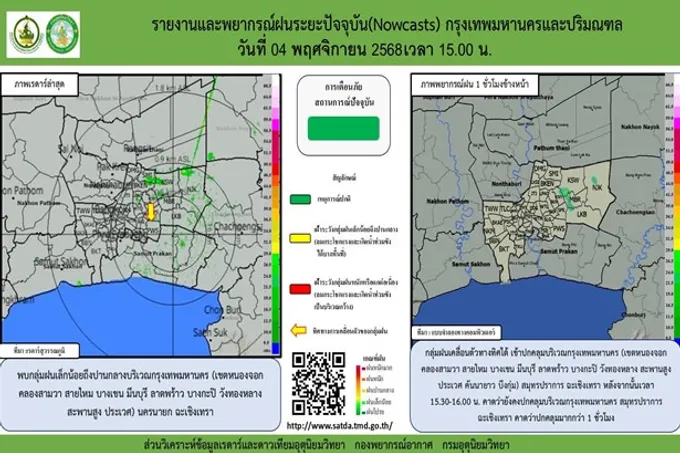 พกร่มด่วน! กรมอุตุฯ เตือนกลุ่มฝนปกคลุม “กรุงเทพฯ-ปริมณฑล” เย็นนี้