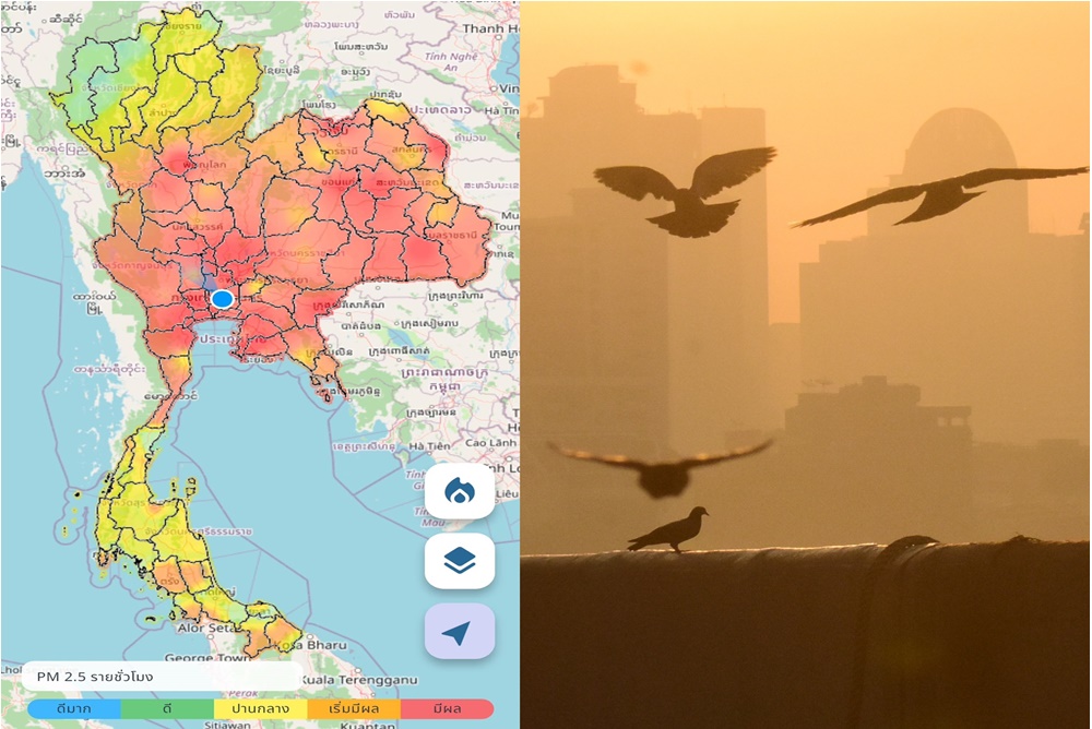 เช้านี้ยังอ่วม! ฝุ่น PM 2.5 กรุงเทพฯ แดงทุกพื้นที่ ทั่วไทย 40 จว. สูงสุด "#หนองแขม - #สมุทรสาคร"