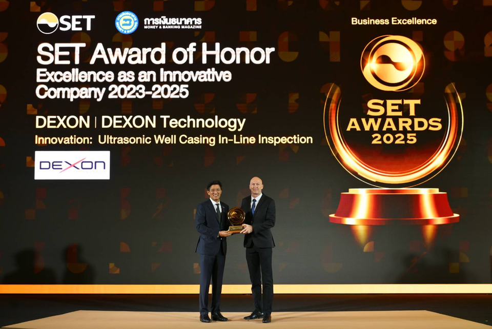 DEXON คว้ารางวัลนวัตกรรมต่อเนื่อง 3 ปี จาก SET Award ดันเทคโนโลยี Well Casing Inspection สู่ตลาดโลก