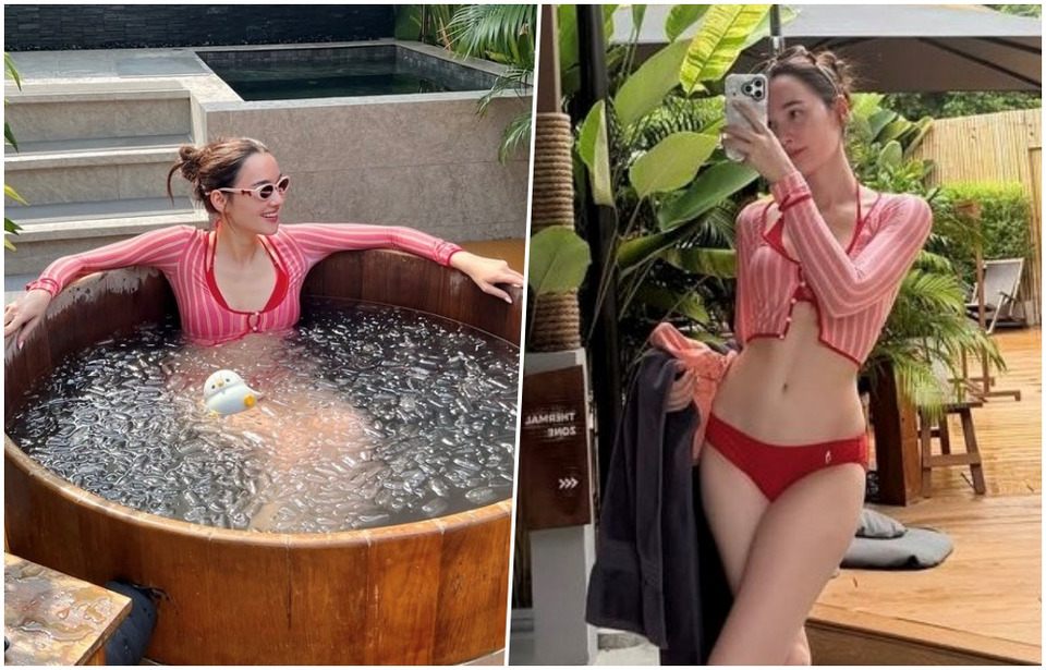 น้ำแข็งยังละลาย! “เดียร์น่า ฟลีโป” ฟาดบิกินีแดงลงถัง Ice Bath ช็อตนี้ขาวหมวยเซ็กซี่จนลืมหายใจไปเลยจ้า