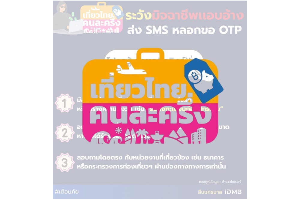 เตือนภัย! ระวังมิจฉาชีพแอบอ้าง 'เที่ยวไทยคนละครึ่ง 2568' ส่ง SMS หลอกขอ OTP