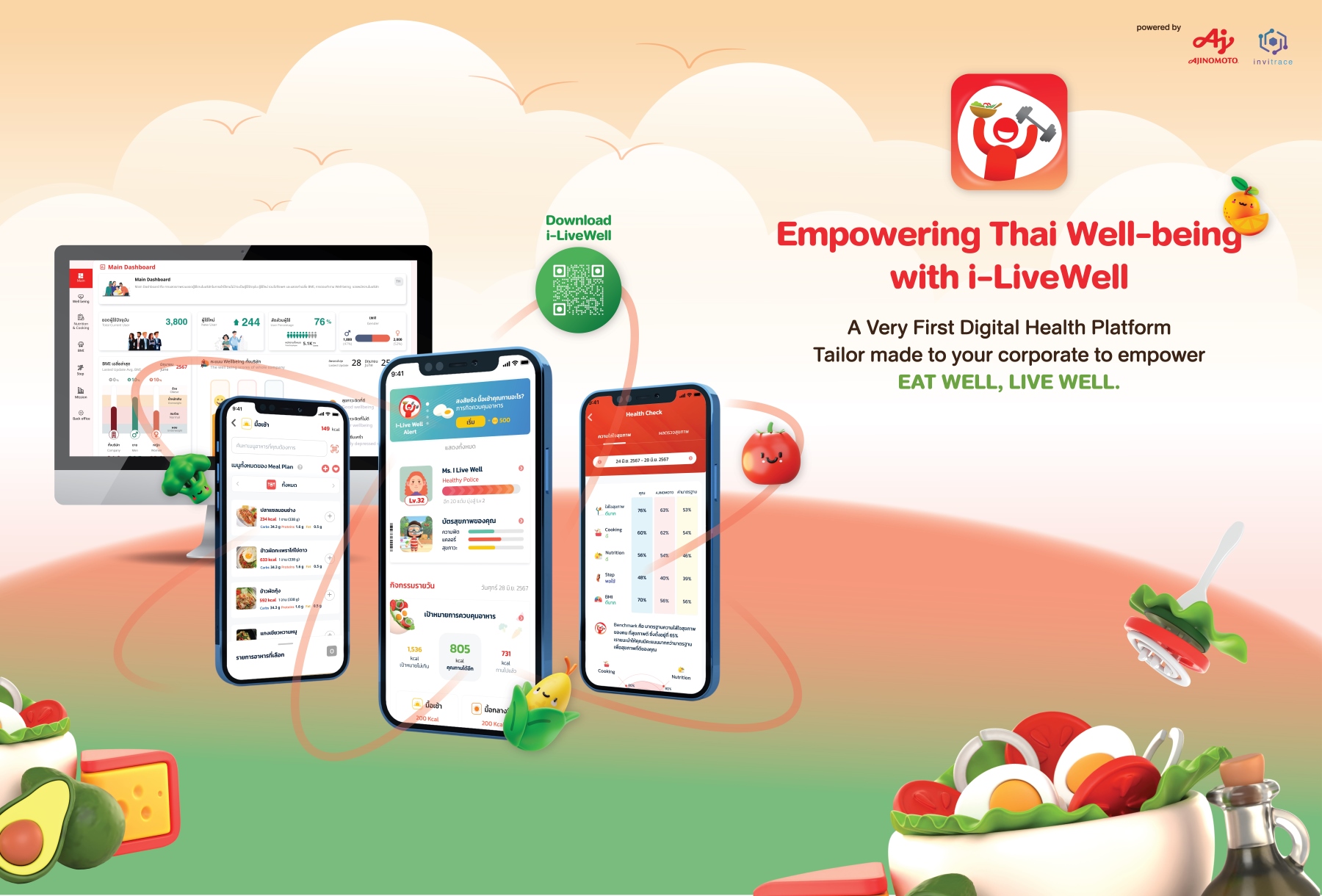 “อายิโนะโมะโต๊ะ” ส่งเซอร์วิส B2B สุดล้ำ “แอปพลิเคชัน i-LiveWell” รุกตลาดดูแลสุขภาพเชิงป้องกัน 