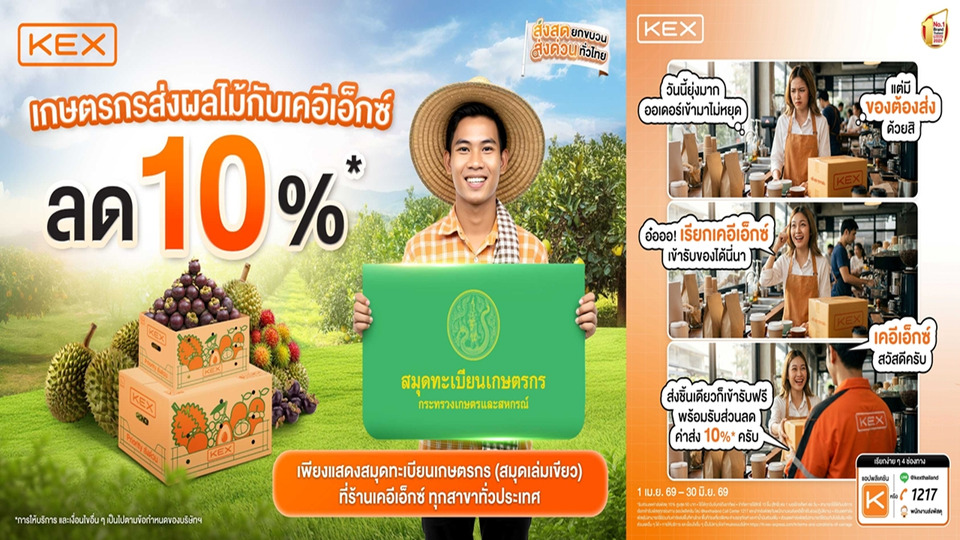 KEX จัด 5 โปรแรง ลดค่าส่งทั่วไทย ช่วยผู้บริโภค-ธุรกิจ-เกษตรกรสู้ต้นทุนพุ่ง
