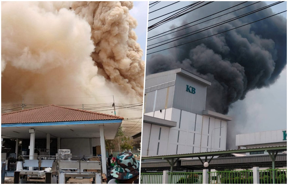 ด่วน! ไฟไหม้โรงงานอิเล็กทรอนิกส์ "นิคมโรจนะ" อยุธยา เพลิงโหมหนัก รถน้ำเร่งสกัดวุ่น