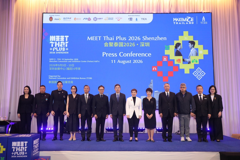 ทีเส็บ เปิดตัว "MEET Thai Plus 2026 Shenzhen"เวทีไมซ์เพื่อการตลาดยุคใหม่ รวมพลภาครัฐ-เอกชน เจาะนักธุรกิจจีนคุณภาพ