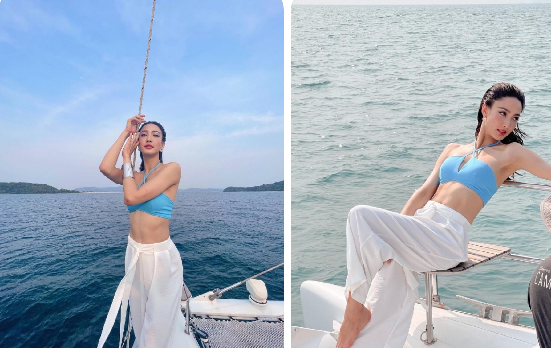 'แต้ว ณฐพร'อวดลุคบิกีนีครึ่งท่อน สวยแพงสุดปัง บนเรือกลางทะเล
