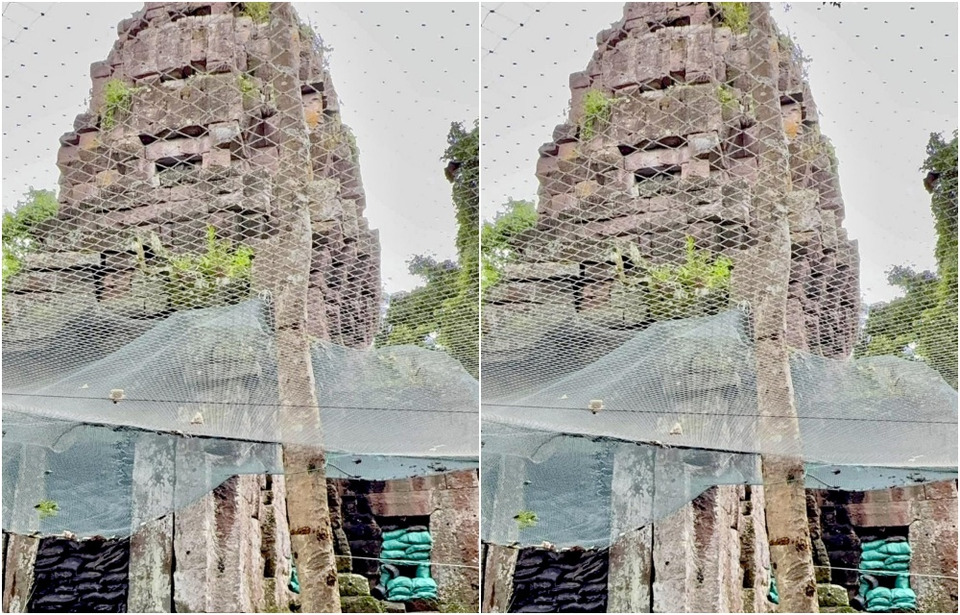 หมดสภาพ! "ปราสาทตาควาย" ถูก “เขมร” แปรสภาพเป็นฐานทหาร กางตาข่ายคลุม ป้องกันโดรน