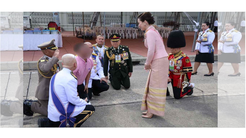 เปิดภาพ "พระราชินี" ทรงพระเมตตา ตรัสสอบถามชายร้อยเอ็ดวิ่งเข้าใกล้ขบวนเสด็จ