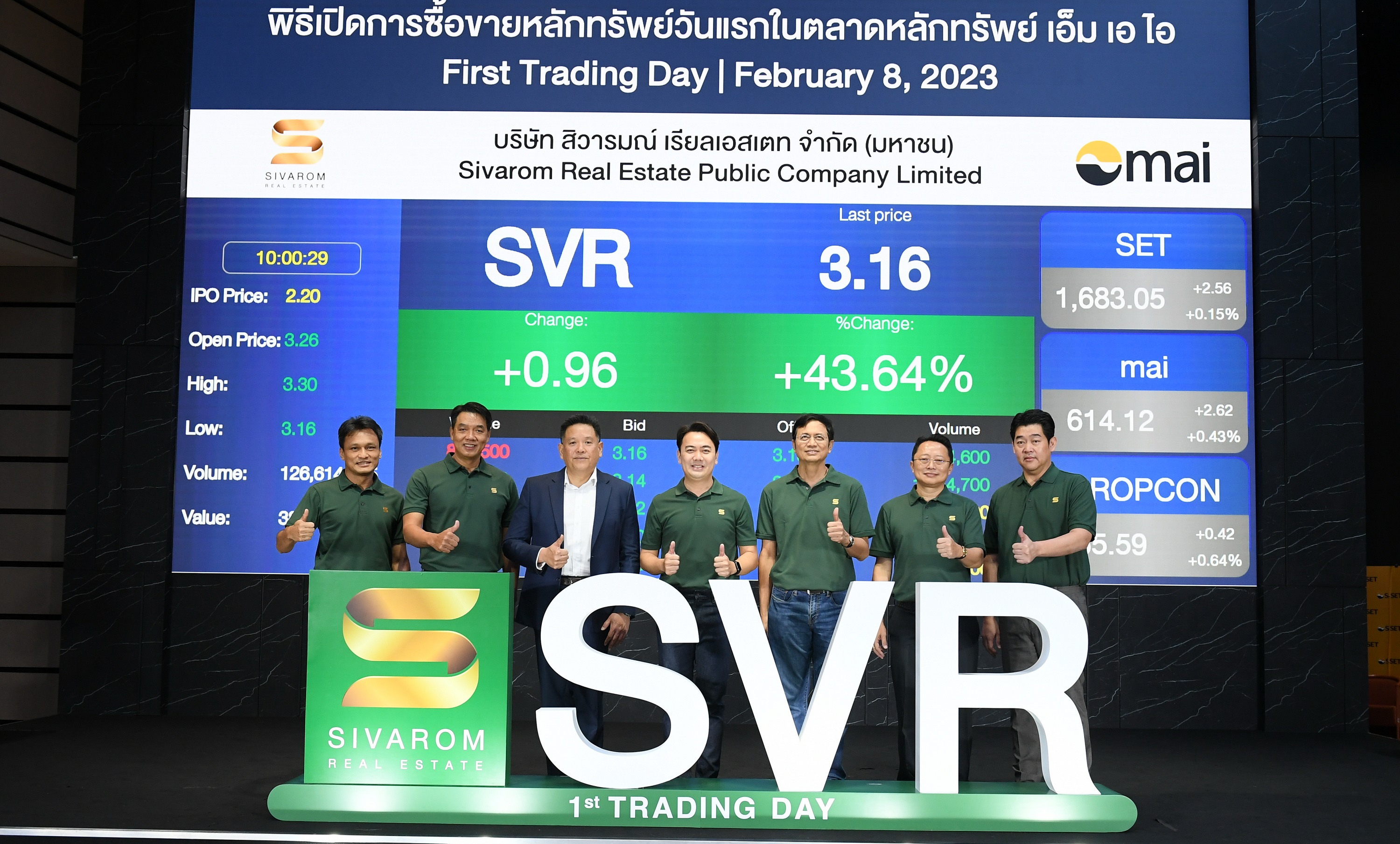  “SVR” เปิดเทรดวันแรกคึก พุ่งทะยาน 48.18% แตะ 3.26 บาท ตอกย้ำการเป็นหุ้น High Growth - High Return