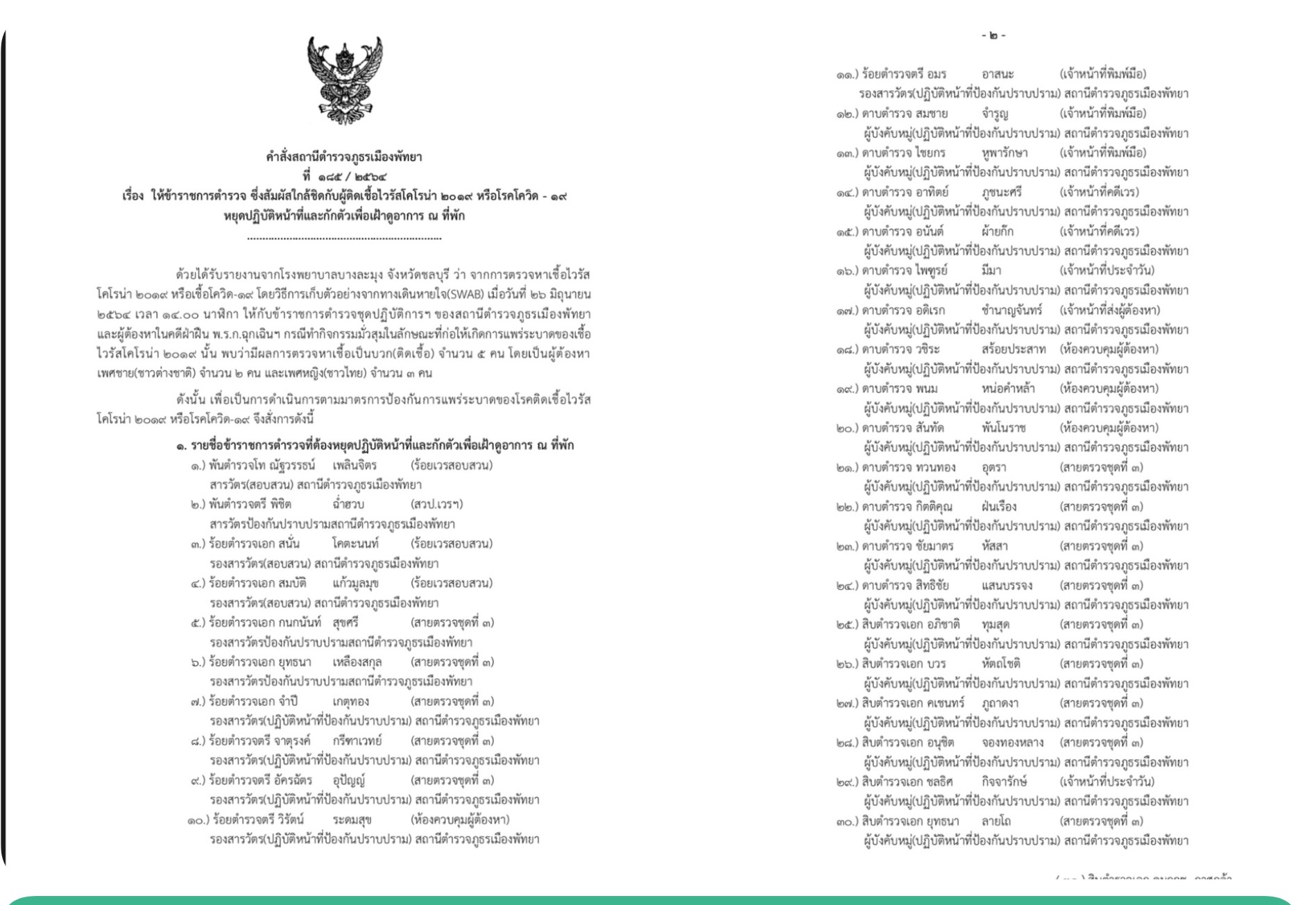 พิษแอบเปิดสถานบริการ​ สั่ง 37ตร. พัทยา กักตรวจ 14 วัน หลังพบ 5 นักเที่ยวติดโควิด