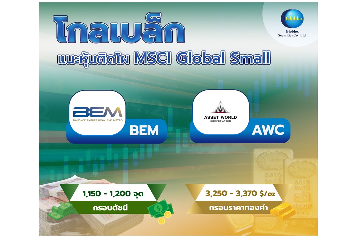 "โกลเบล็ก" แนะ BEM-AWC รับข่าวดีเข้า MSCI Small Cap หุ้นไทยยังผันผวนจากทรัมป์กดดัน iPhone–Samsung