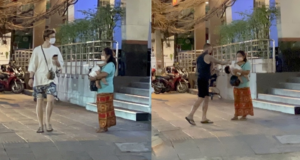 น่าเวทนา! หญิงอุ้มทารก เร่ขอเงินนักท่องเที่ยวริมถนนพัทยาใต้