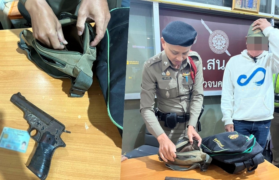 รวบทันควันหนุ่มใหญ่พกปืนลูกซองเถื่อน เข้าสถานีขนส่งหมอชิต