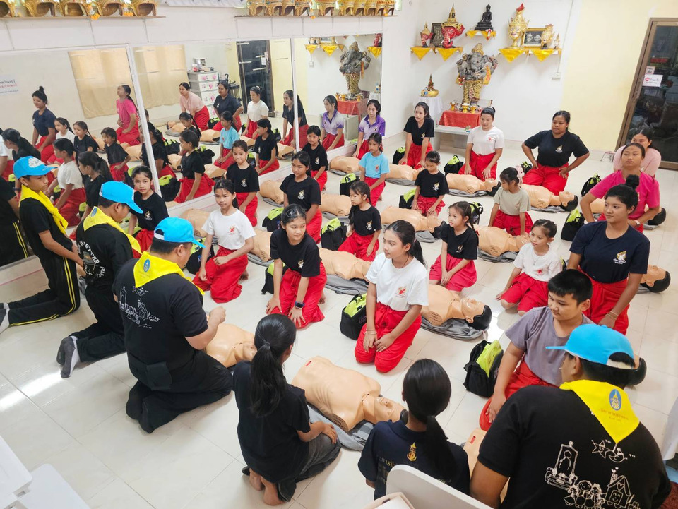 เด็กเยาวชนบ้านนาฏศิลป์พุทธรักษา ฝึก CPR–AED เสริมทักษะช่วยชีวิต สร้างจิตอาสา 