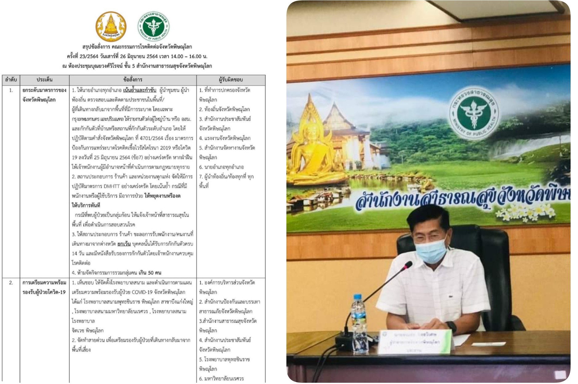 จังหวัดพิษณุโลก ปรับมาตรการเข้มข้นดำเนินคดีจริงจังกับกลุ่มเสี่ยงที่ลักลอบไม่รายงานตัวเข้าจังหวัด