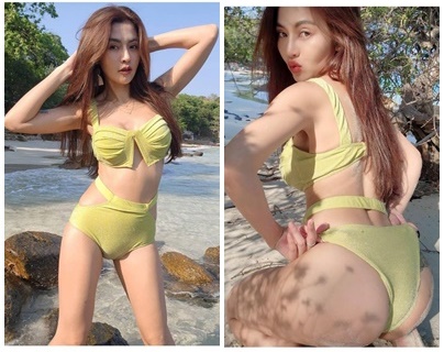 ลุกเป็นไฟ!! "เชอร์รี่ สามโคก" สวมบิกินีโพสต์แซ่บ ทำทะเลเดือด