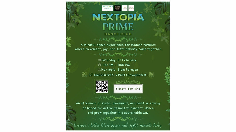 Nextopia Prime Dance Club เปิดฟลอร์วัยแอคทีฟ ที่สยามพารากอน ชวนเต้นสนุกสไตล์ Low Impact เอาใจวัยทำงาน–Active Seniors