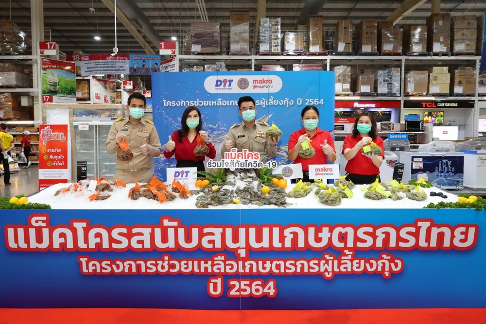 แม็คโคร ช่วยเกษตรกรผู้เลี้ยงกุ้ง สู้ภัยโควิด เคาะรับซื้อกุ้งขาว 1.5 พันตัน 