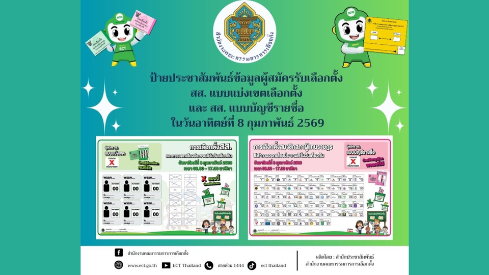 สำนักงานคณะกรรมการการเลือกตั้ง จัดทำป้ายประชาสัมพันธ์ข้อมูลผู้สมัครรับเลือกตั้ง สส. 