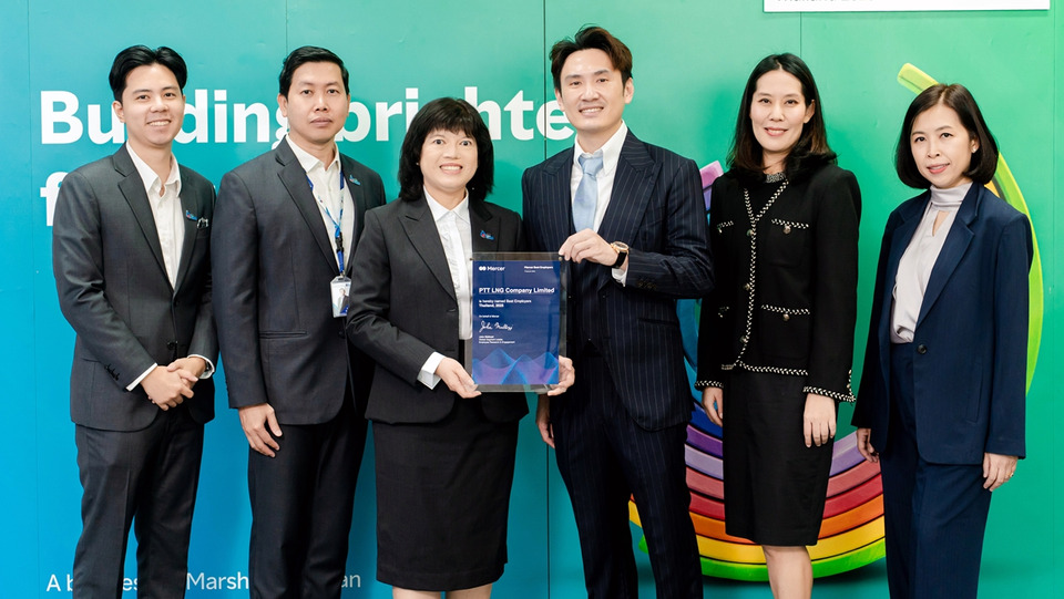 พีทีที แอลเอ็นจี คว้ารางวัล Mercer Best Employers Thailand 2025 ตอกย้ำองค์กรใส่ใจพนักงาน