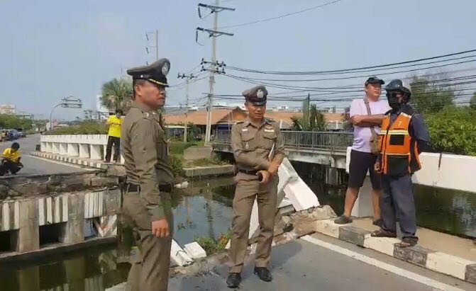 แจ้งข้อหาโชเฟอร์18ล้อ ขับรถกระแทกผิวสะพานข้ามคลองถล่ม  ย่านบางขุนเทียน-ชายทะเล 