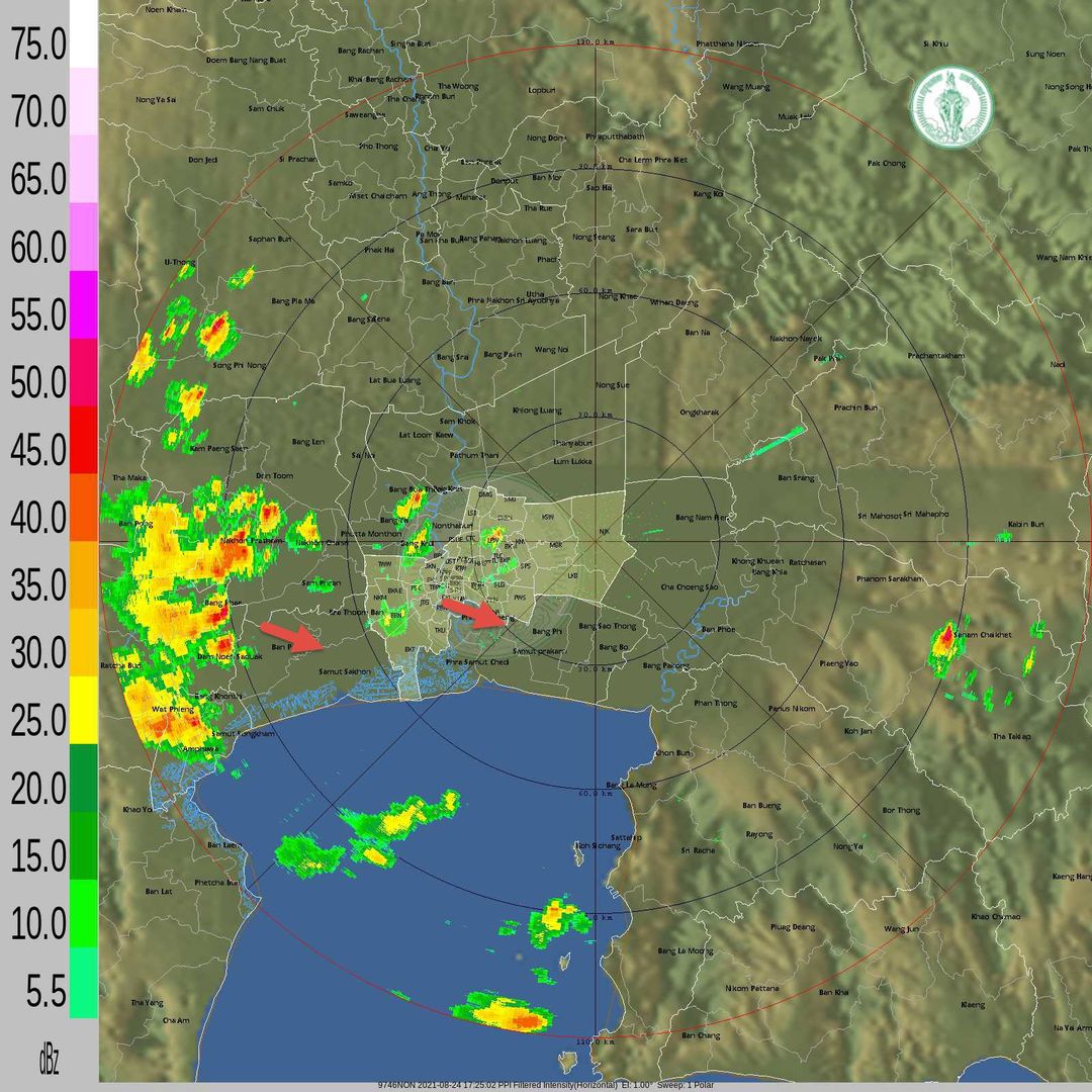 กลุ่มฝนมาเฉียงๆ ทยอยเข้ากรุง ลุ้น!ดับร้อน     ตกเล็กน้อย-ปานกลางกระจายหลายพื้นที่ 