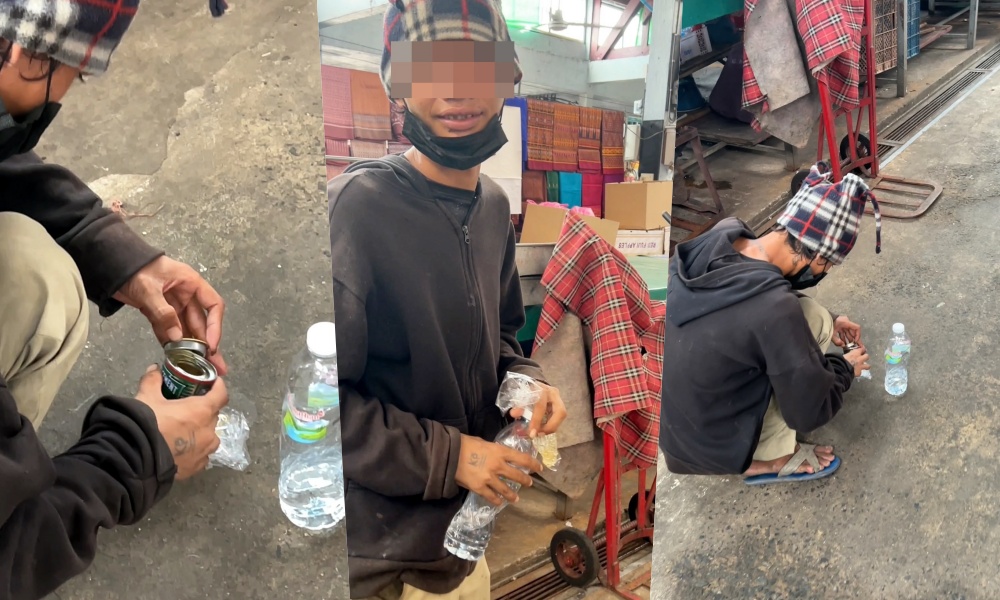 ชาวตลาดสดเมืองช้างผวา!! หนุ่มเดินดมกาวไม่สนโลก ขอเงิน ลวนลามสาวๆ ไปทั่ว