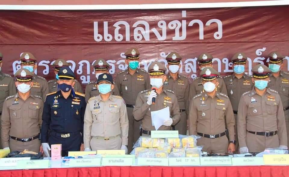 สุราษฎร์ธานี ขยายผลจับกุมเครือข่ายรายใหญ่ ยาบ้ากว่าครึ่งล้านเม็ด ยาไอซ์ 3.8 กก.