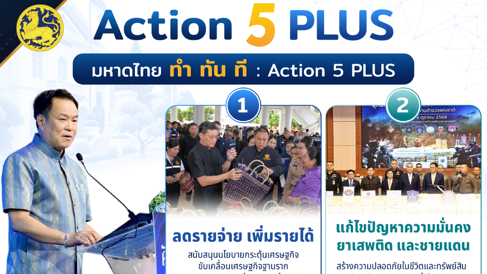 “มหาดไทย ทำ ทัน ที : ACTION 5 PLUS” ขับเคลื่อน 5 ภารกิจสำคัญ บูรณาการทุกภาคส่วน