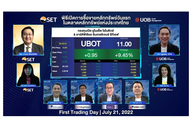 UBOT ETF เริ่มซื้อขายในตลาดหลักทรัพย์ฯวันแรก