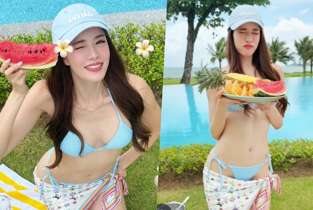  ใจละลาย! "เกรซ กาญจน์เกล้า" แจกความสดใสในชุดบิกินีสุดแซ่บ