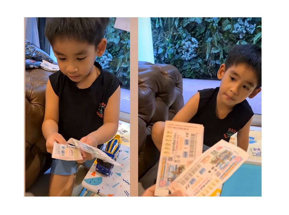 ส่องความน่ารัก 'น้องอลัน' ทำอะไรกับล็อตเตอรี่ที่ไม่ถูกรางวัลของแม่โอปอล
