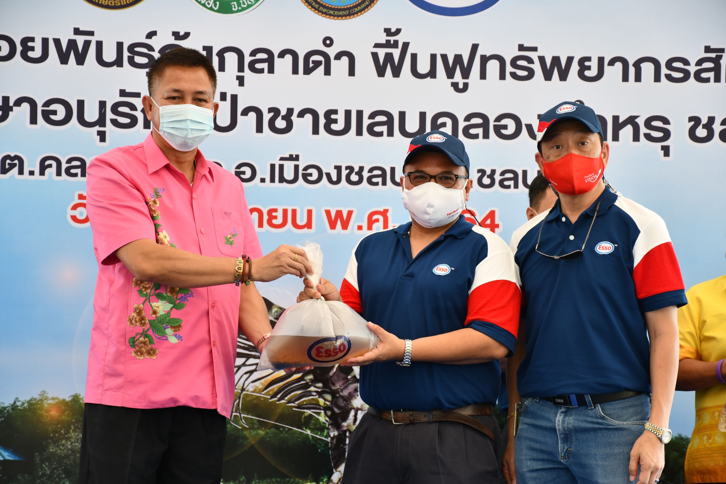 'เอสโซ่' ปล่อยพันธุ์กุ้งกุลาดำล้านตัวฟื้นฟูทรัพยากรสัตว์น้ำ