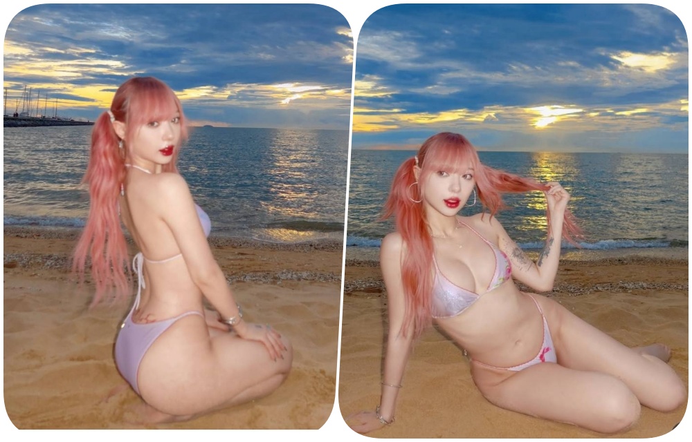 แฟนคลับใจละลาย! "พลอยชมพู" อวดบิกินีสีหวาน ร้อนแรงริมทะเลพัทยา