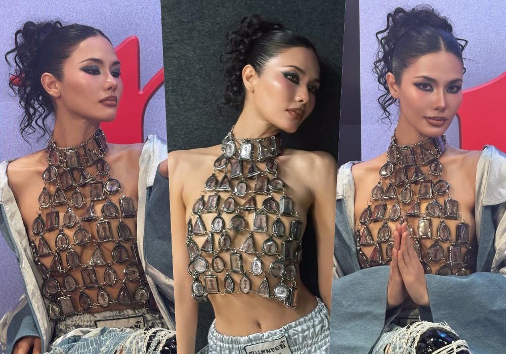 แซ่บเกินเบอร์มาก! "น้ำตาล ชลิตา" ฟาดเสื้อจากกรอบพระเครื่องร้อยต่อกันจนเป็นเสื้อซีทรู
