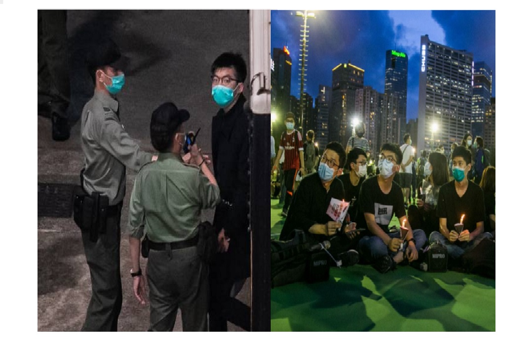 'โจชัว หว่อง' พร้อมเพื่อนโดนข้อหาชุมนุมผิดกฏหมาย  หลังรับสารภาพร่วมพิธีรำลึกเทียนอันเหมิน