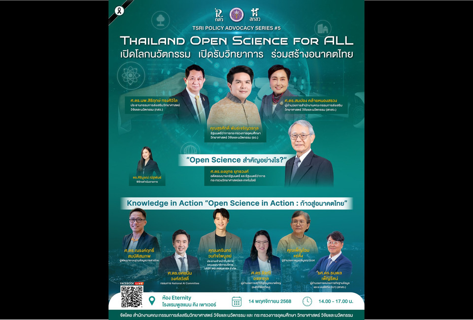สกสว. เปิดตัว Thailand Open Science for ALL เปิดโลกนวัตกรรม เปิดรับวิทยาการ ร่วมสร้างอนาคตไทย
