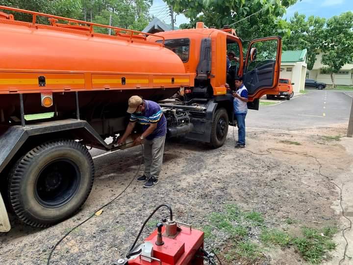 สชป.8 ลงพื้นที่ตรวจวัดมลพิษทางอากาศและเสียงของยานพาหนะ โครงการส่งน้ำฯมูลกลาง