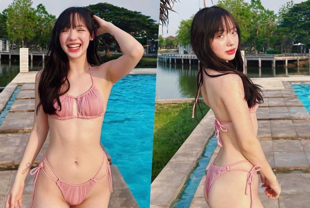 “พลอยชมพู” อวดผิวขาวออร่าแซ่บเกินต้าน