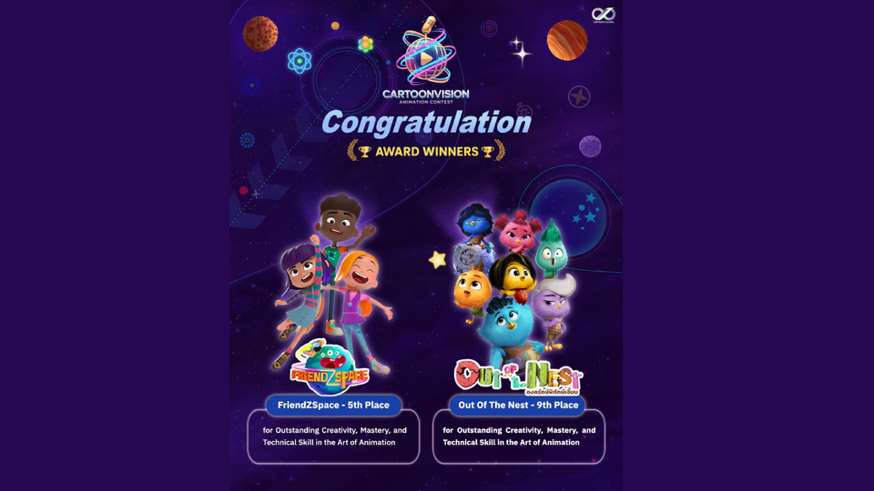 T&B Media Global คว้า 2 รางวัลจากเวที Cartoonvision Animation Contest 
