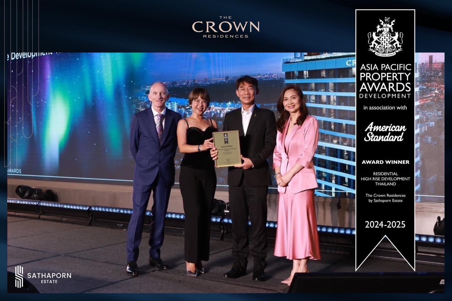 "สถาพร เอสเตท" คว้ารางวัลจากเวที Asia Pacific Property Awards 2024 กับโครงการ “เดอะ คราวน์ เรสซิเดนท์เซส” บนทำเลใจกลาง Ultra CBD สาทร-พระราม 4